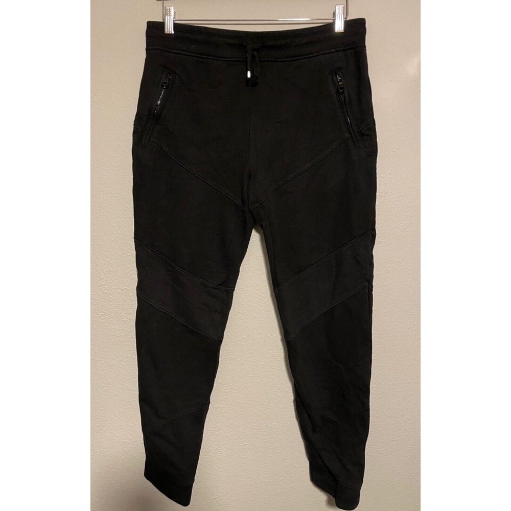 En Noir x Gap Mens Sweatpants Medium Black Jogger Zip Pockets Drawstring Modern